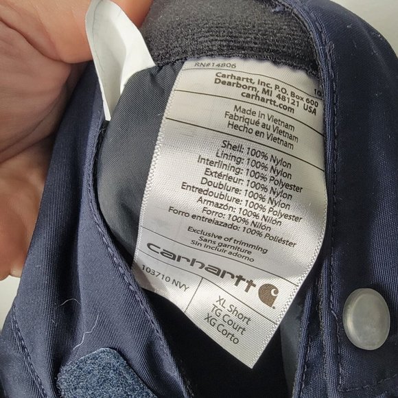 Carhartt Storm Defender Loose Fit Heavyweight Pants Navy Insulated XL Short‎ - Picture 8 of 8